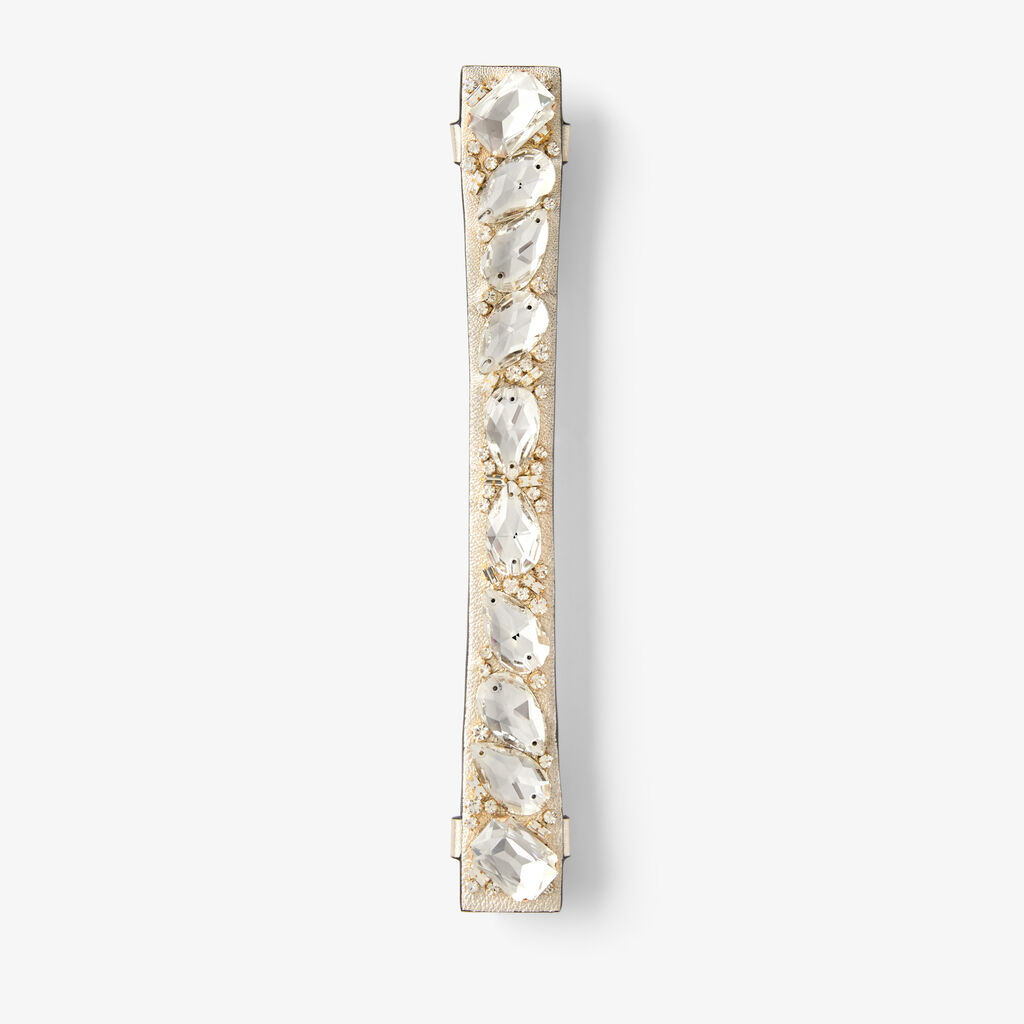 Iside Mini Handle Cover with Strass - Gold/Transparent - Nappa Wash-Strass 2 - Valextra - 1