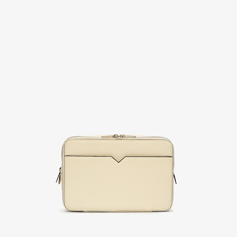 V-Line Bum Bag - Pergamena White - Millepunte calf leather - Valextra - 1
