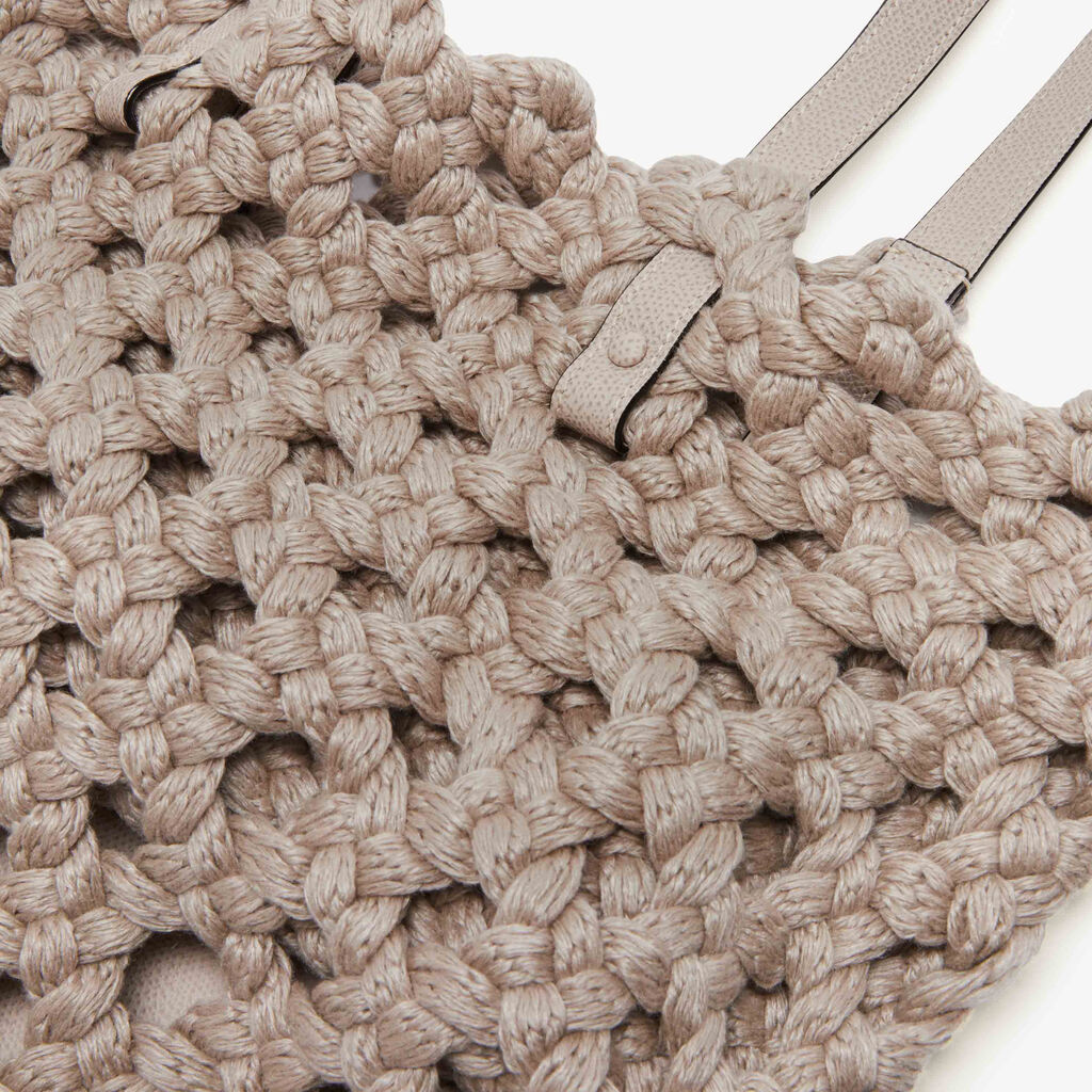 Sportami Via Shopping Bag - Nude Pink - Tessuto Intrecciato/Vitello VS - Valextra - 7