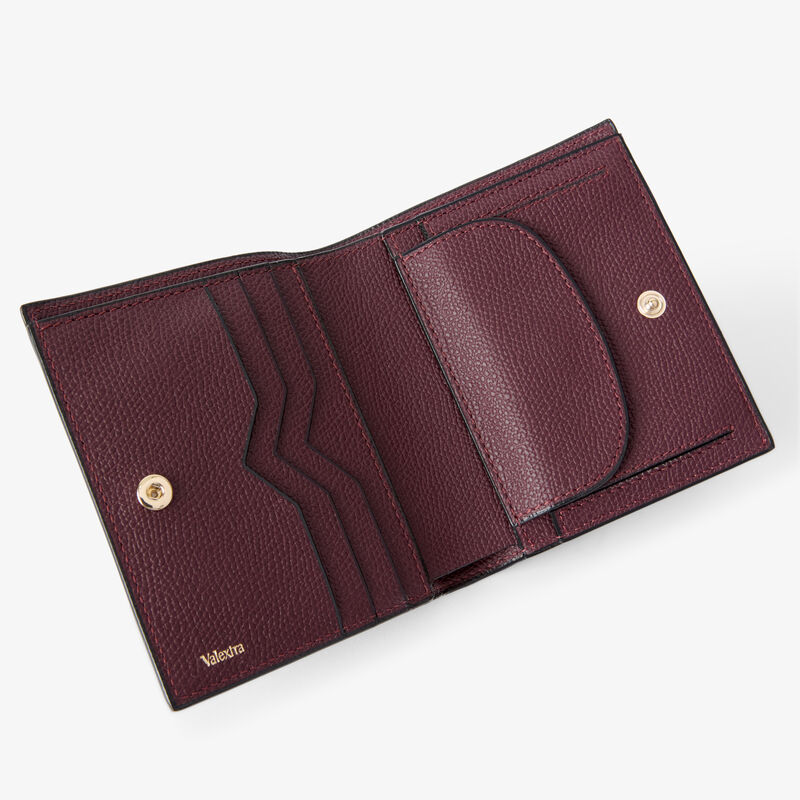 Compact Wallet 3 CC with Coin Purse - Claret Red - Millepunte calf leather - Valextra - 2