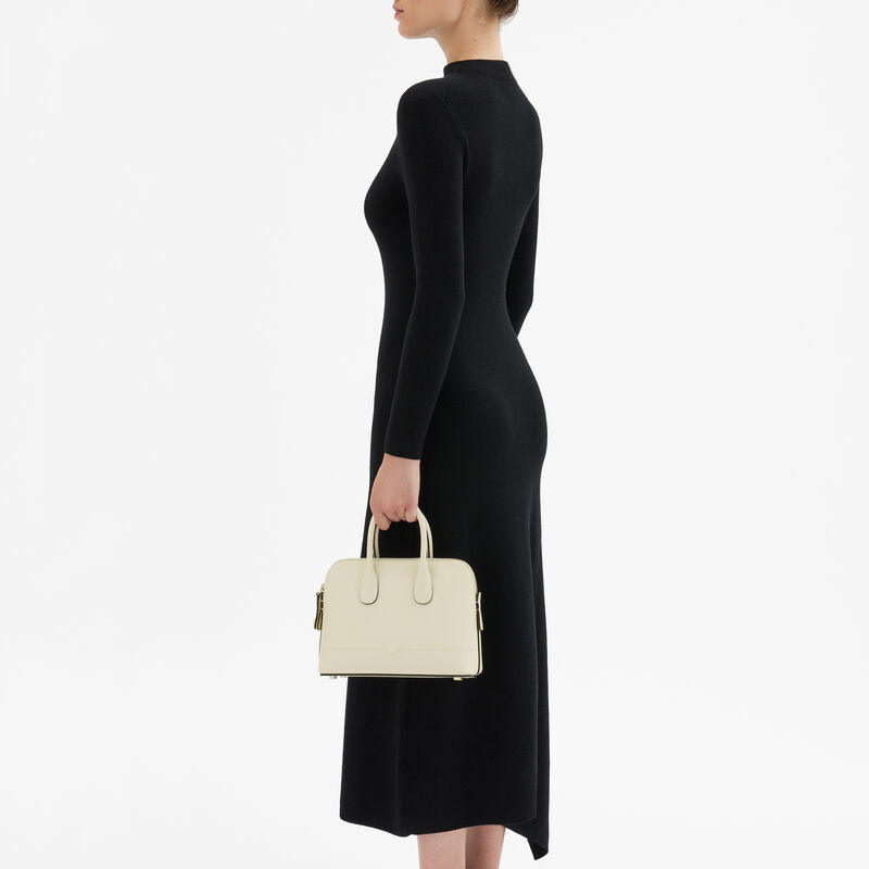 MyLogo Bowling Mini Bag - Pergamena White - Millepunte calf leather - Valextra - 2