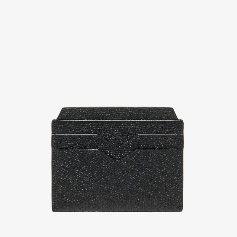 4CC Card Case - Black - Millepunte calf leather - Valextra - 5