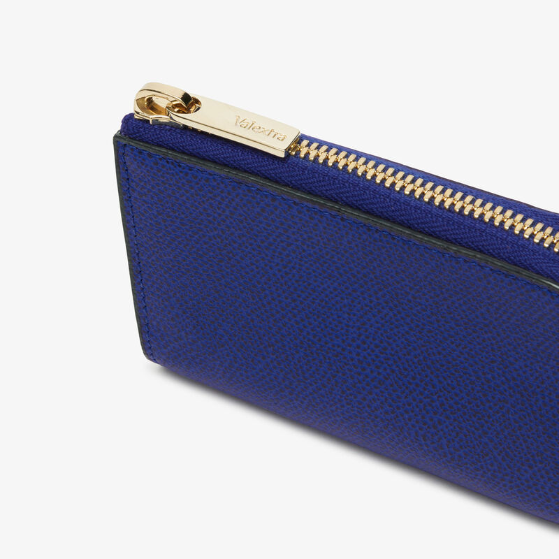 Key Holder Zip Around - Royal Blue - Millepunte calf leather - Valextra - 3