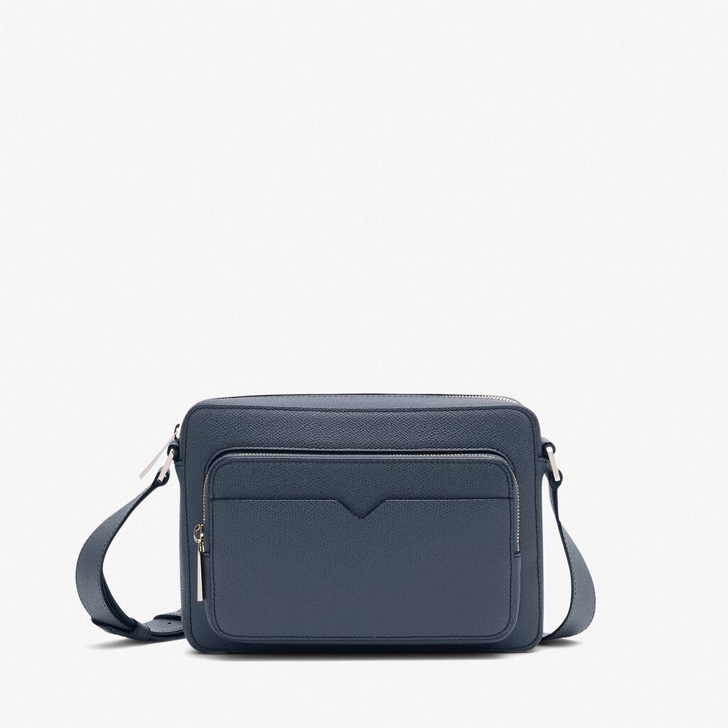 V-Line Reporter Bag - Avio Blue - Vitello VS - Valextra - 1