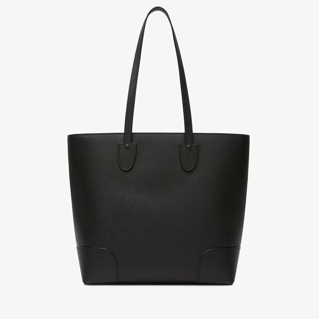 Babila Tote Medium Bag - Black - Vitello Millepunte Soft - Valextra - 1