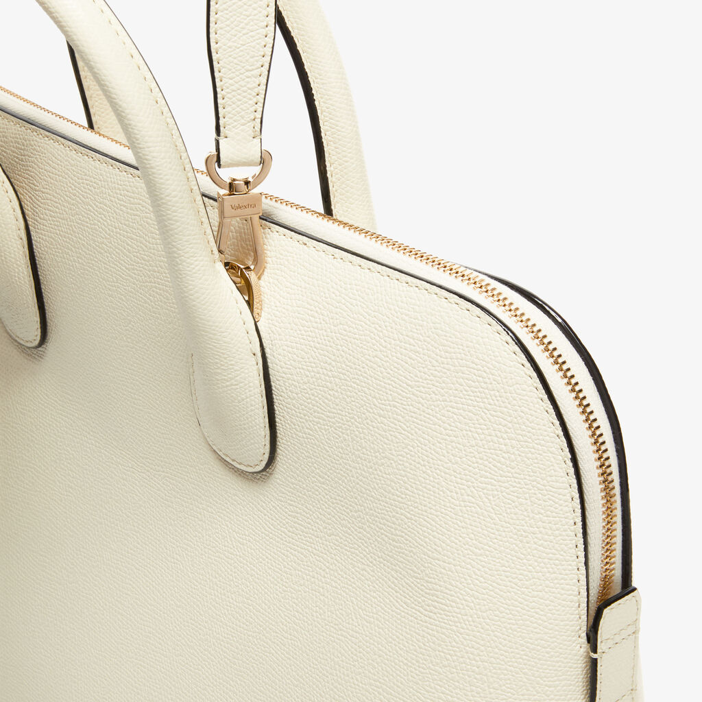 MyLogo Bowling Medium Bag - Pergamena White - Vitello VS - Valextra - 5
