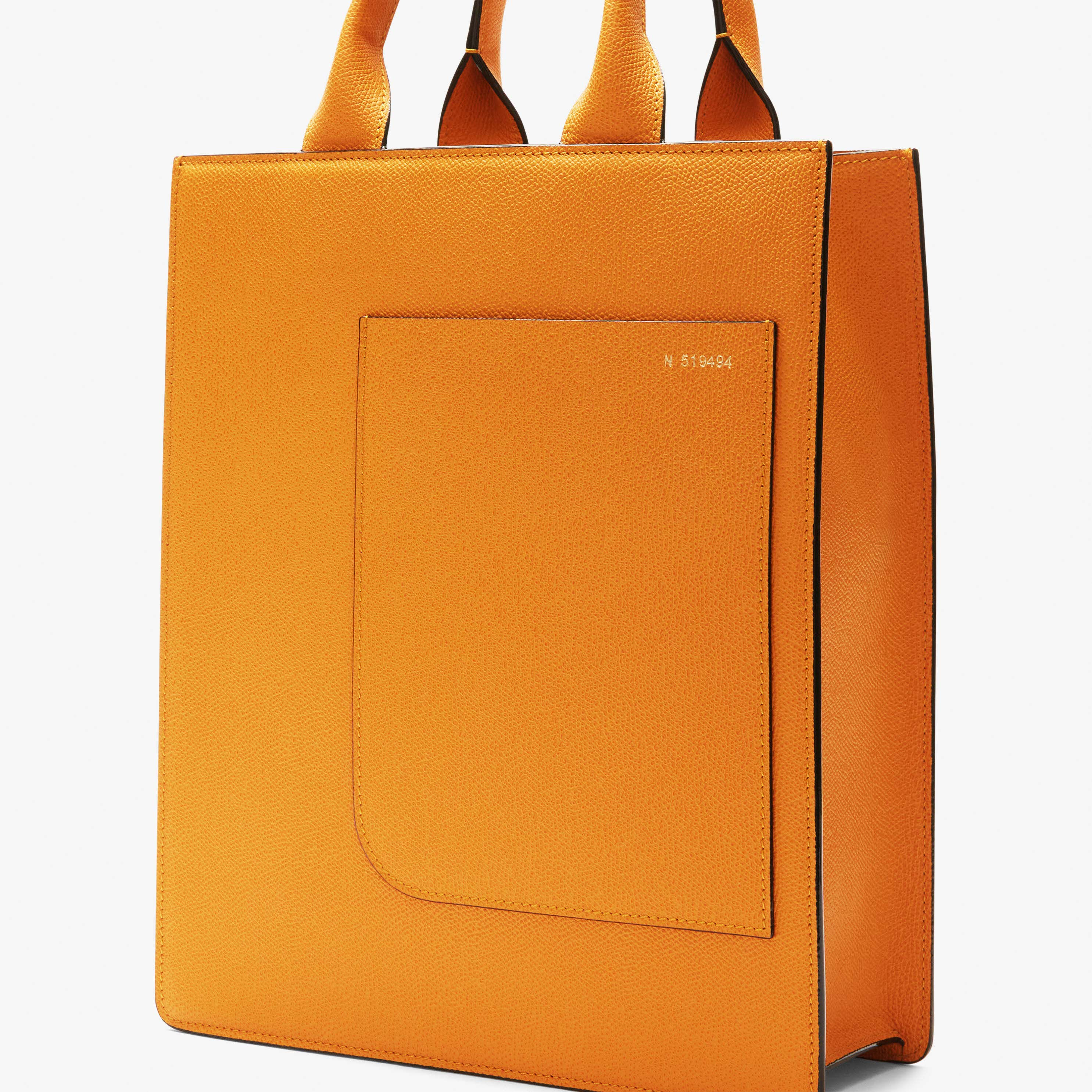 Yellow Leather Mini versatile Tote bag Valextra Boxy