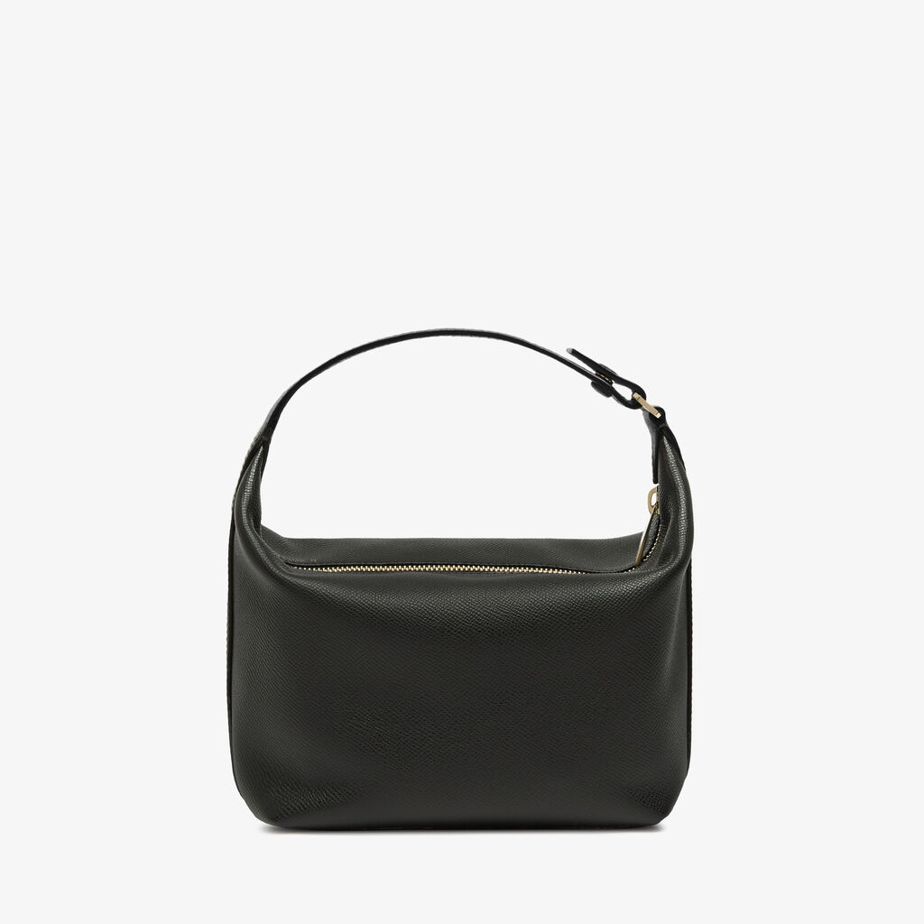 Mochi Top Handle Mini Bag - Black - Vitello Millepunte Soft - Valextra - 6