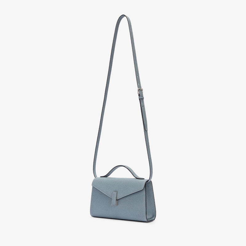 Borsa a Mano Iside T&igrave;n - Blu Niagara - Pelle di vitello Millepunte - Valextra - 6