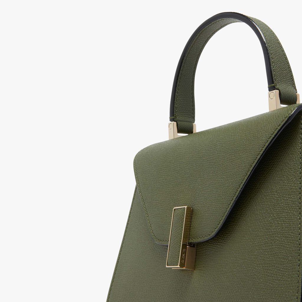 Borsa a Mano Iside Mini - Verde Militare - Vitello VS - Valextra - 4