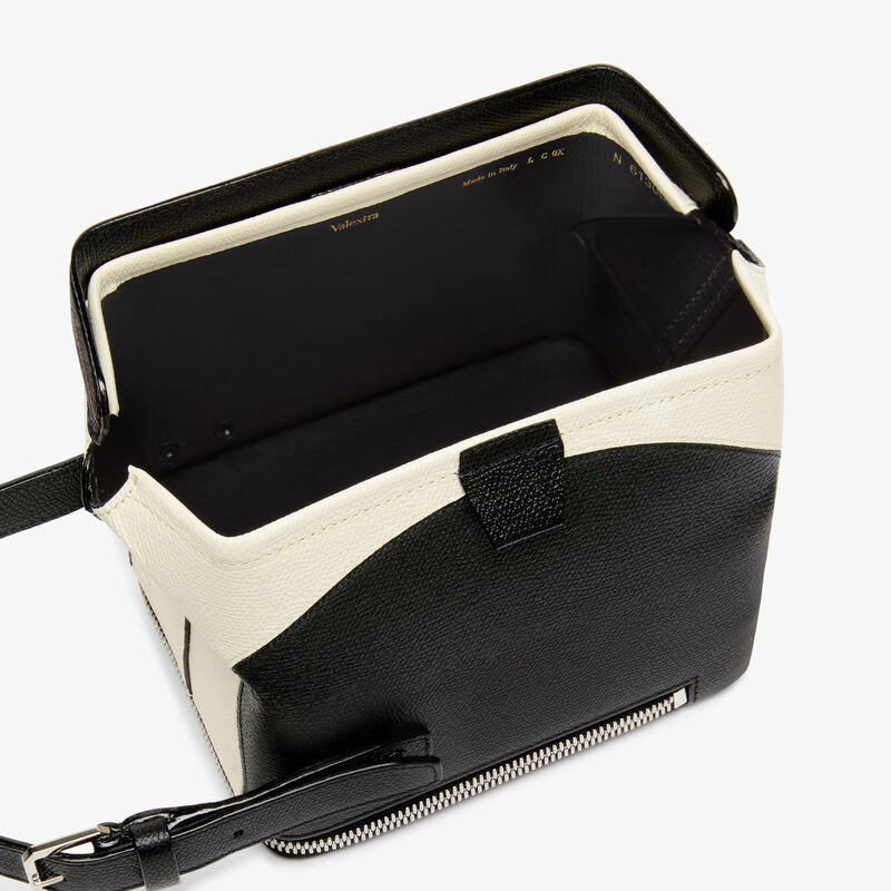 Tric Trac Intarsia Balance Bag - Pergamena White/Black/Crimson Red - Millepunte calf leather - Valextra - 5