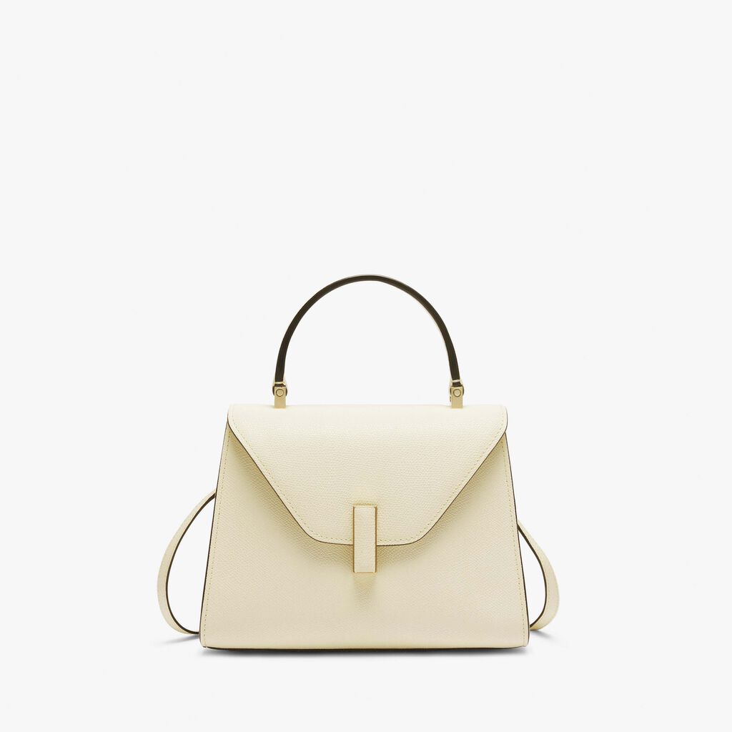 Borsa a Mano Iside Mini - Bianco Pergamena - Vitello VS - Valextra - 1