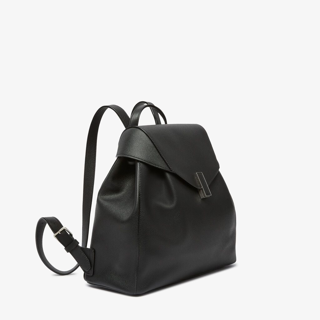 Iside Medium Backpack - Black - Vitello Millepunte Soft - Valextra - 6