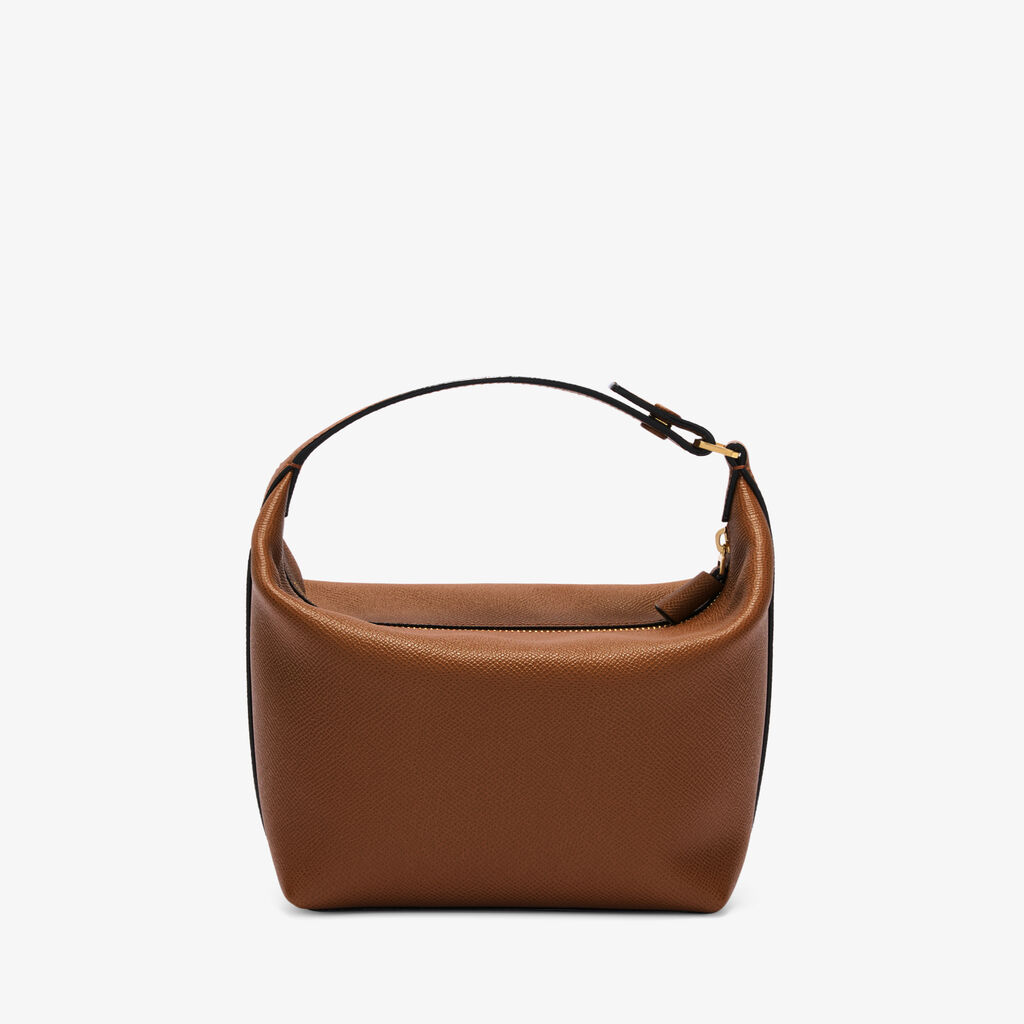 Mochi Top Handle Mini Bag - Chocolate Brown - Millepunte Soft calf leather - Valextra - 6