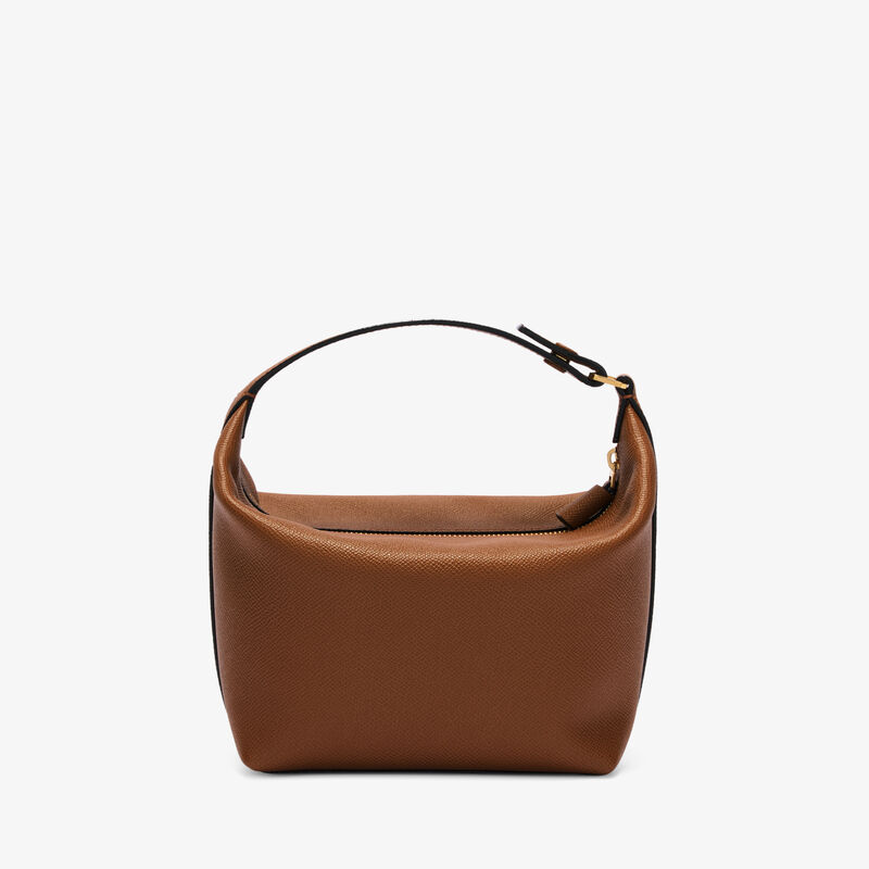 Mochi Top Handle Mini Bag - Chocolate Brown - Millepunte Soft calf leather - Valextra - 6