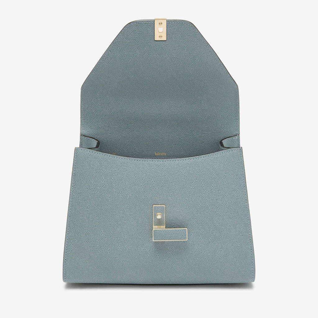 Iside Top handle medium bag - Smokey Blue - Vitello VS - Valextra - 9