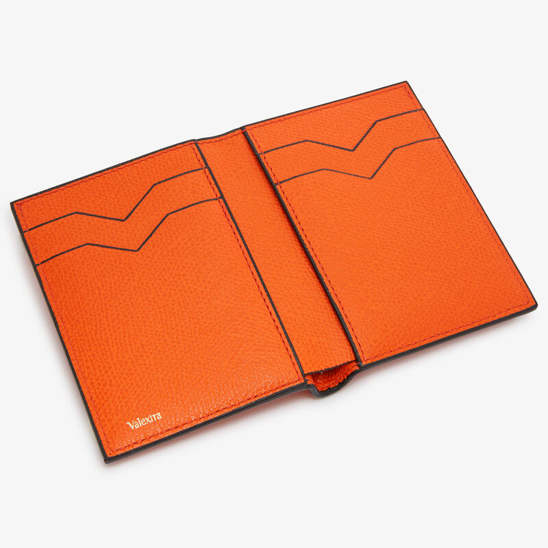 Portafoglio Bifold 4cc - Arancio Aragosta - Pelle di vitello Millepunte - Valextra - 2