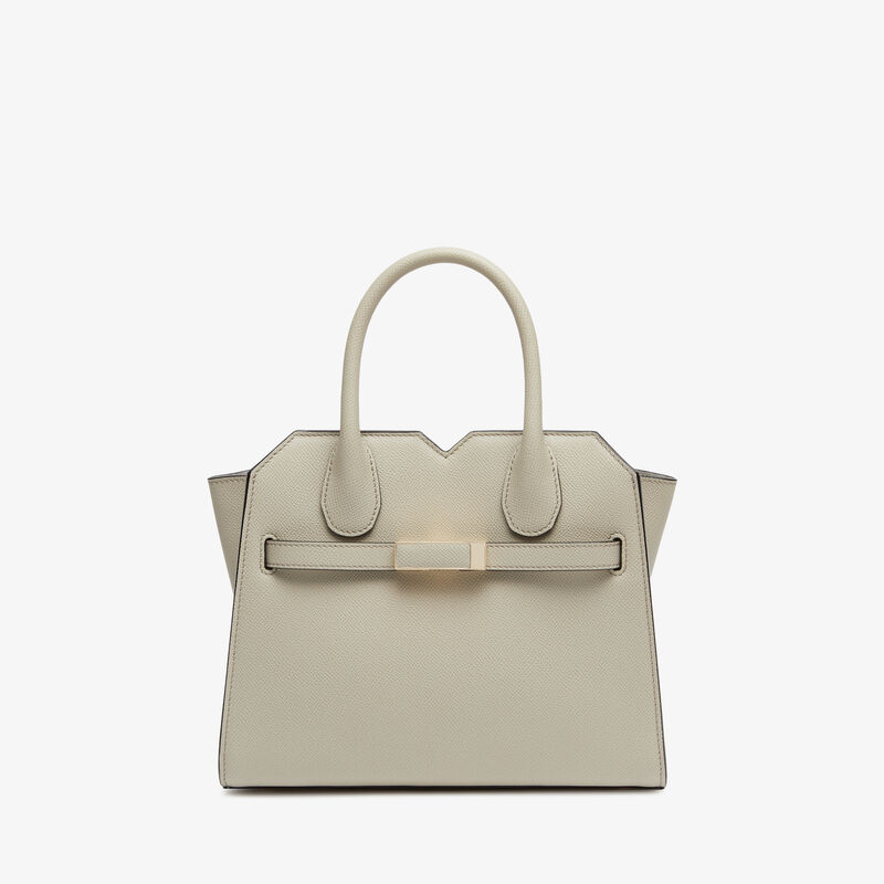 Milano Two Handles Mini Bag - Linen Grey - Millepunte Soft calf leather - Valextra - 1