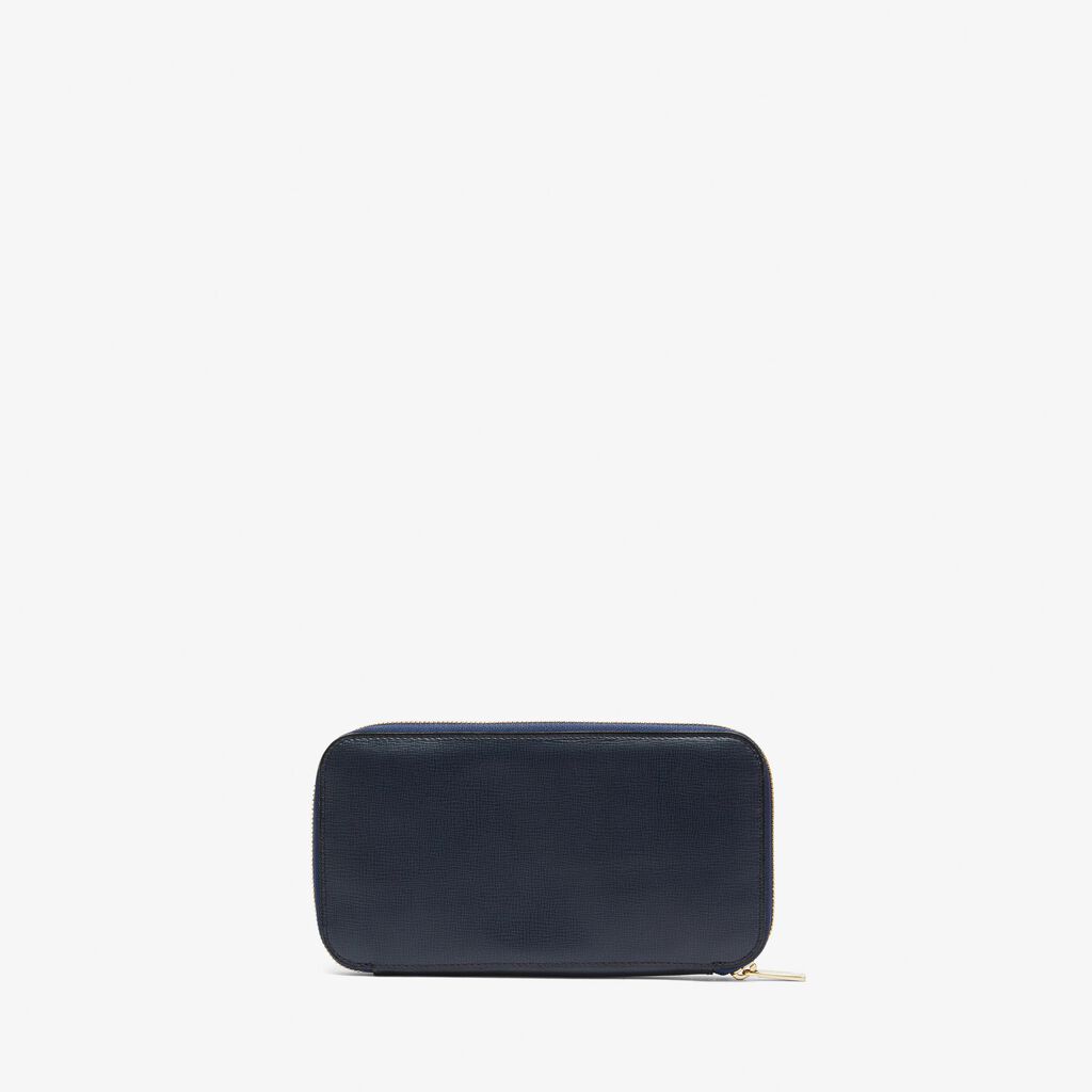 Valextra Portafoglio con zip in Pelle Blu | Valextra Zip Around
