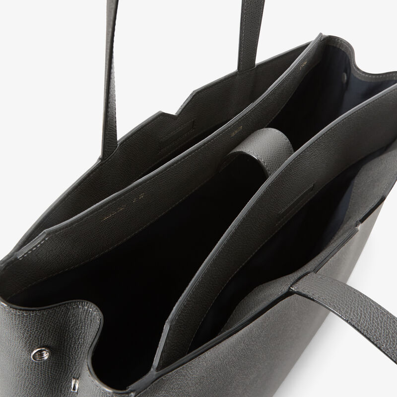 V-line Horizontal Shopping Bag - Smokey Grey - Millepunte calf leather - Valextra - 3
