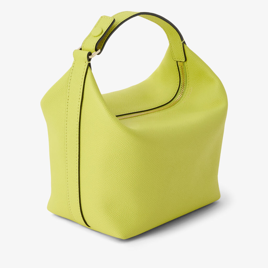 Mochi Top Handle Mini Bag - Citrine Yellow - Vitello Millepunte Soft - Valextra - 4