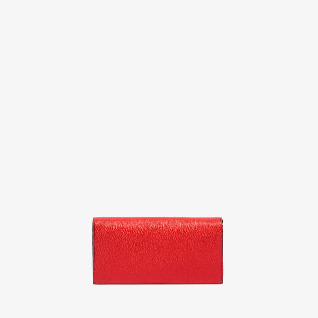 Iside continental purse with chain - Crimson Red - Vitello VS - Valextra - 5
