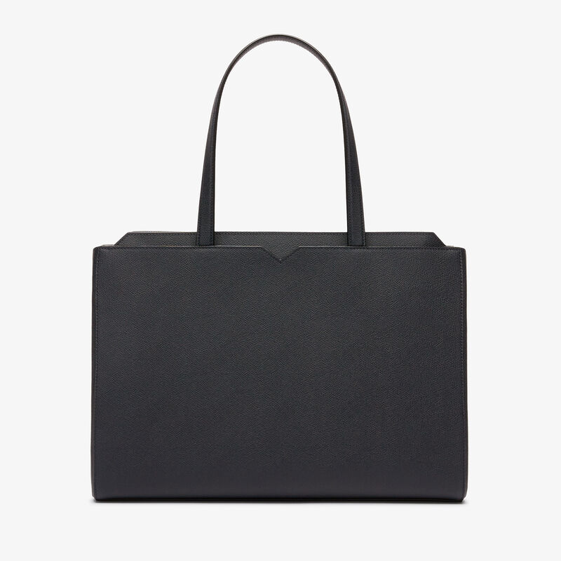 V-line Horizontal Shopping Bag - Night Blue - Millepunte calf leather - Valextra - 1