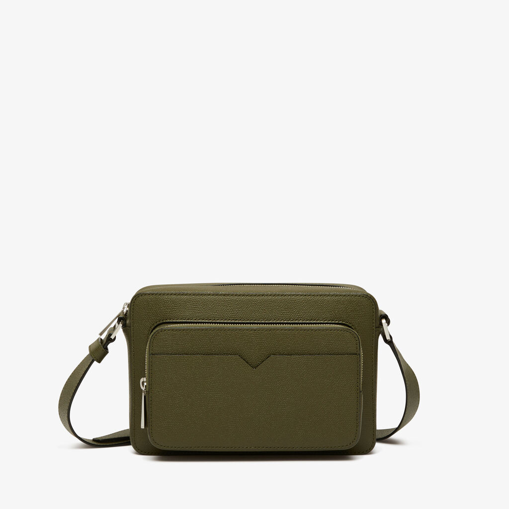 V-Line Reporter Bag - Military Green - Vitello VS - Valextra - 1