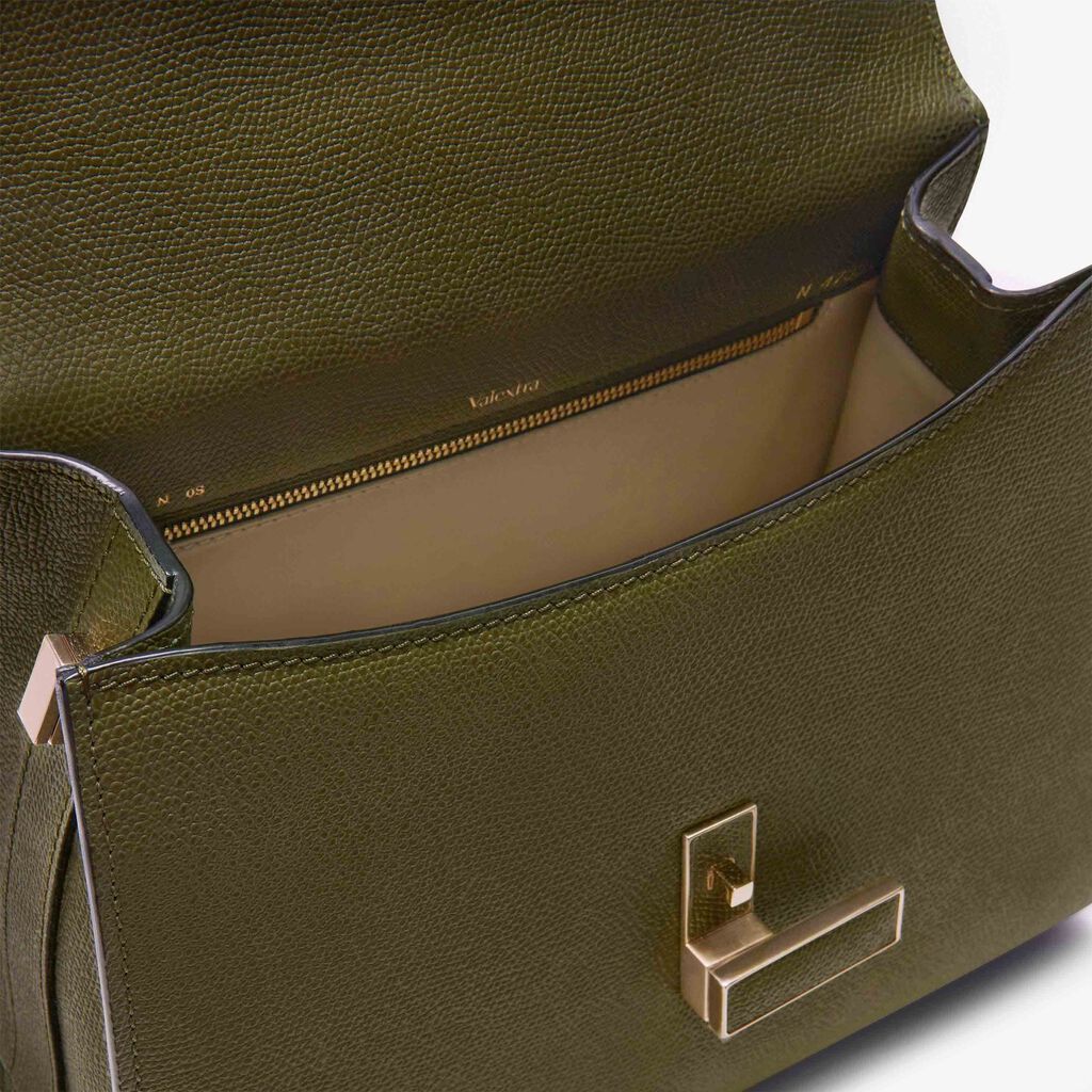 Iside Top handle medium bag - Military Green - Vitello VS - Valextra - 3