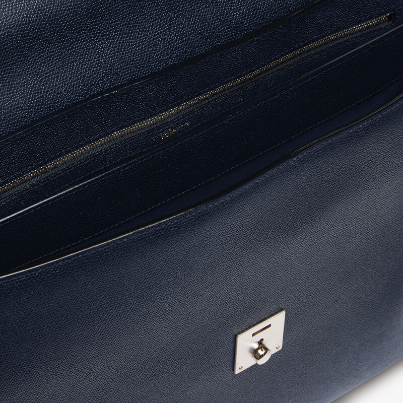 Avietta Briefcase with Flap 24h - Dark Blue - Millepunte calf leather - Valextra - 3
