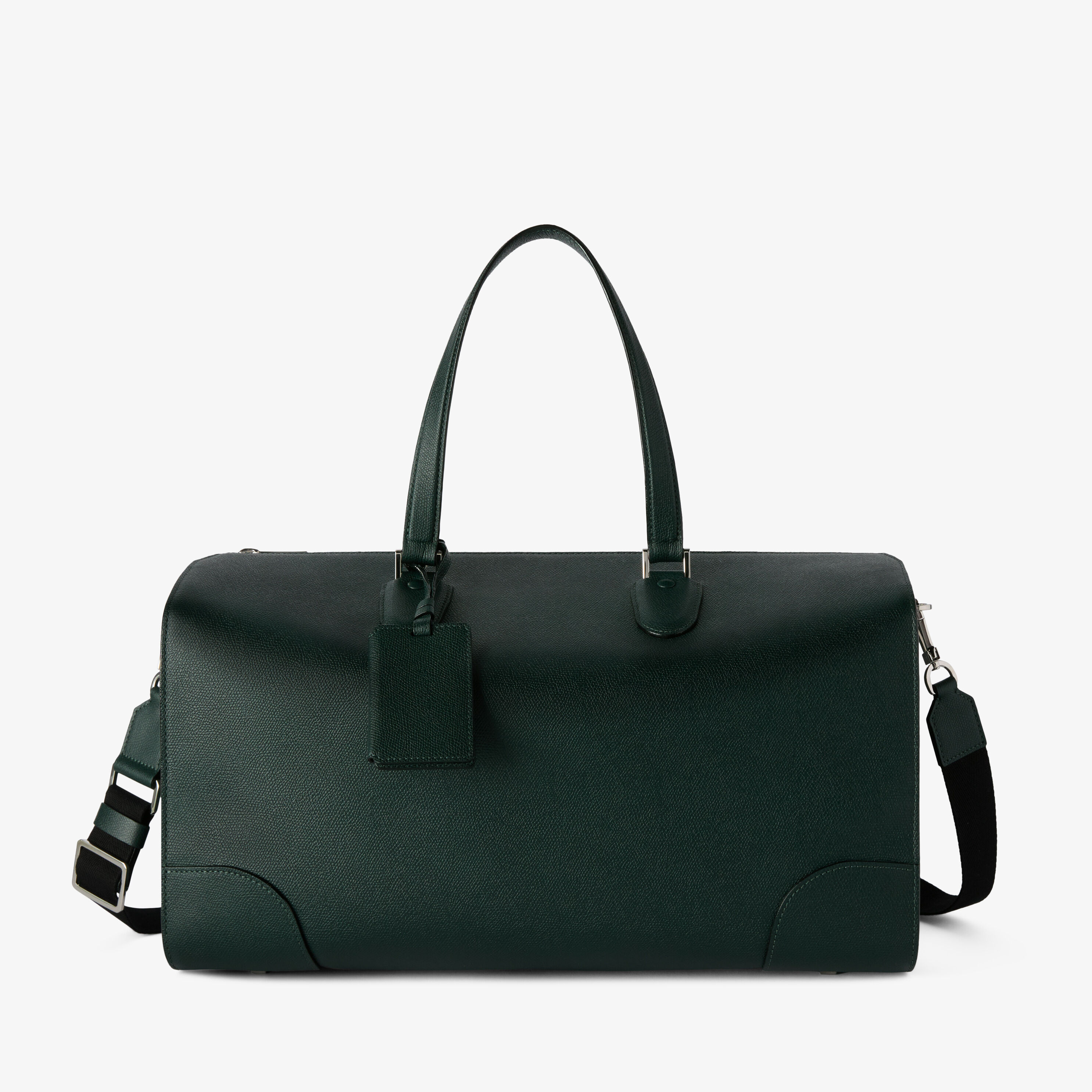 Green Luxury Grained Leather Boston Travel Bag | Valextra Babila