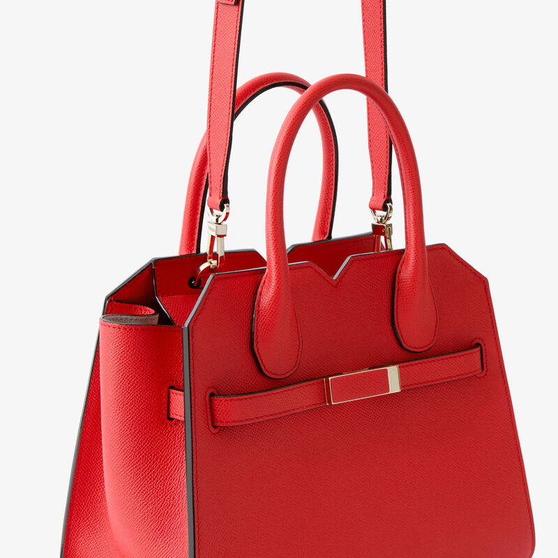 Milano Two Handles Mini Bag - Crimson Red - Millepunte Soft calf leather - Valextra - 4
