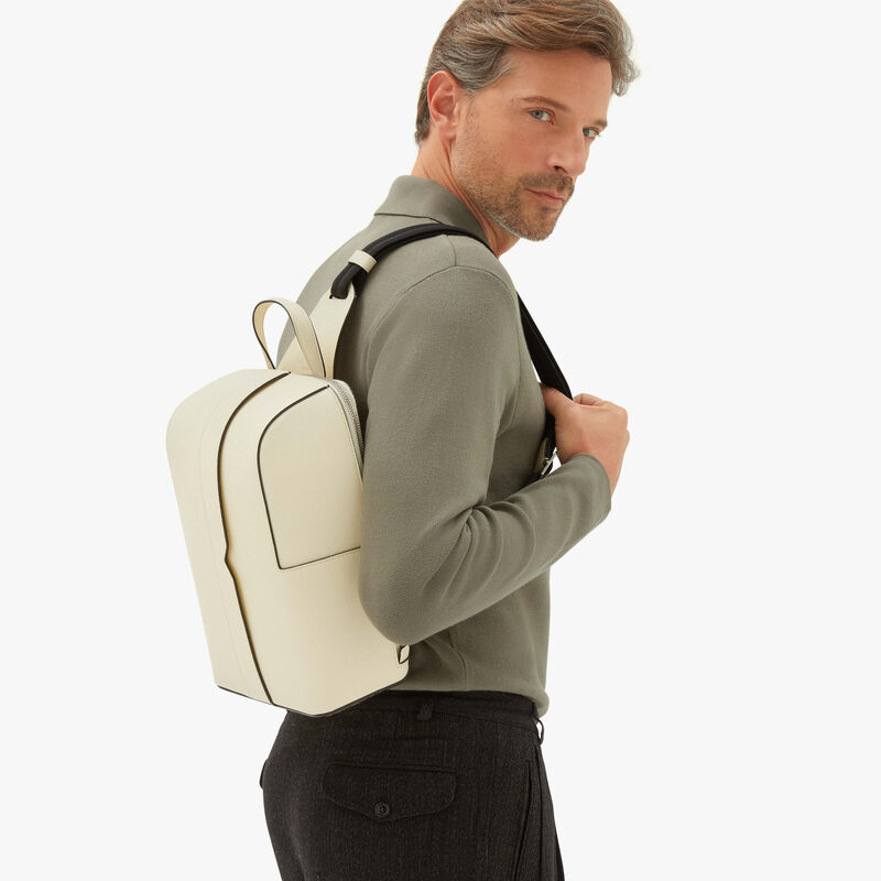 V-line One Shoulder Backpack - Pergamena White - Millepunte calf leather - Valextra - 2