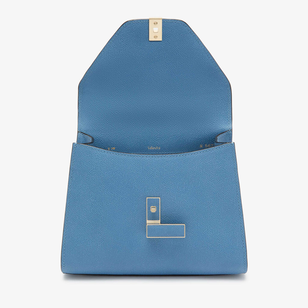 Iside Top Handle Mini Bag - Nebula Blue - Vitello VS - Valextra - 7