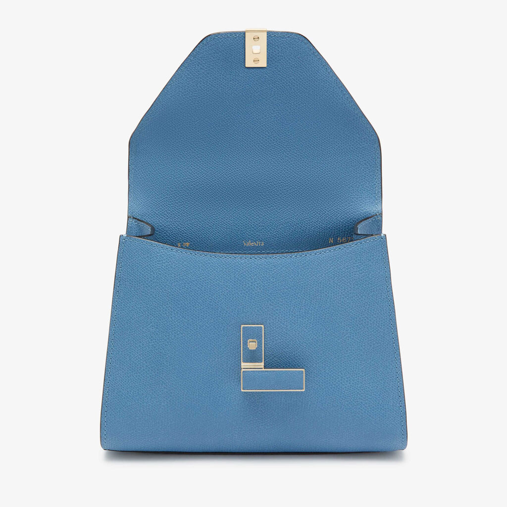 Borsa a Mano Iside Mini - Blu Nebula - Vitello VS - Valextra - 7