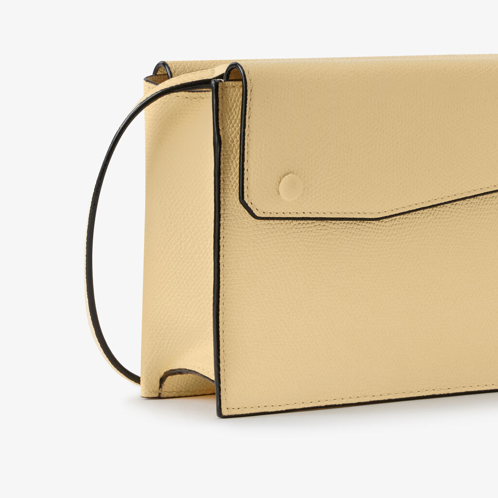 Pocket Slim crossbody bag - Cream Yellow - Vitello VS - Valextra - 3