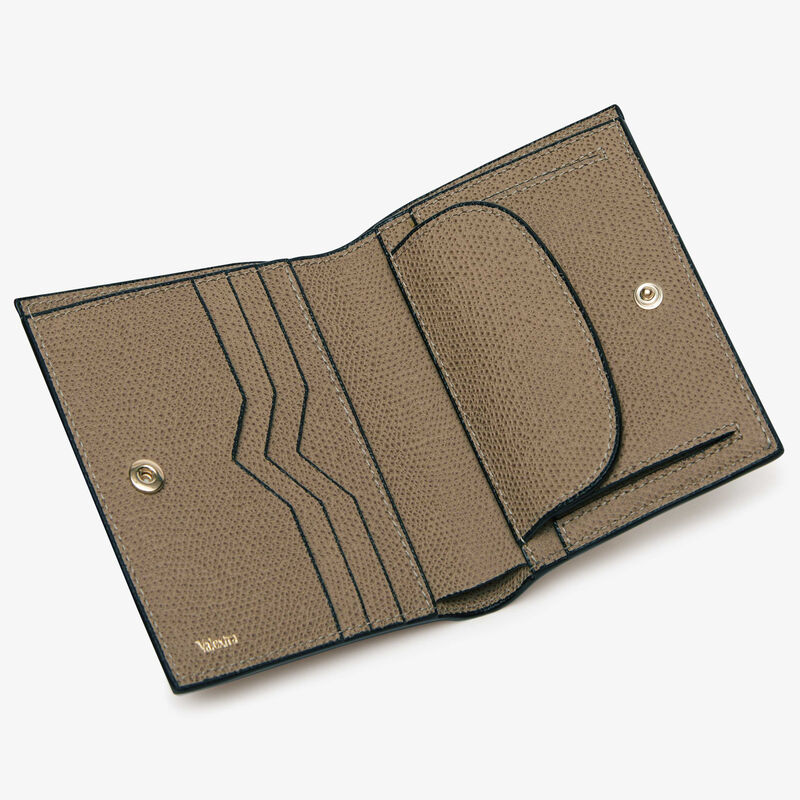 Compact Wallet 3 CC with Coin Purse - Oyster Brown - Millepunte calf leather - Valextra - 2