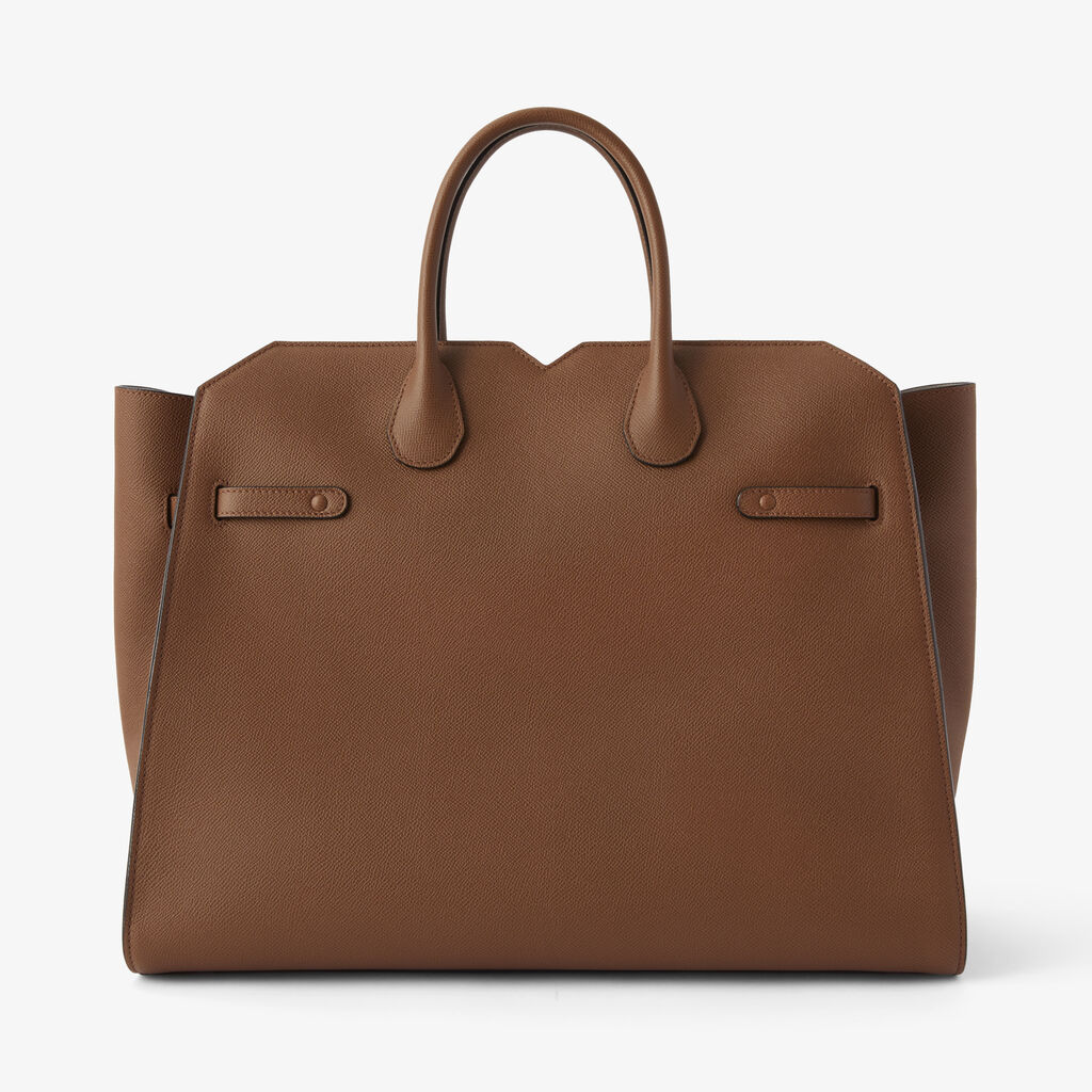 Borsa a due manici Milano Grande - Marrone Cioccolato - Vitello Millepunte Soft - Valextra - 5