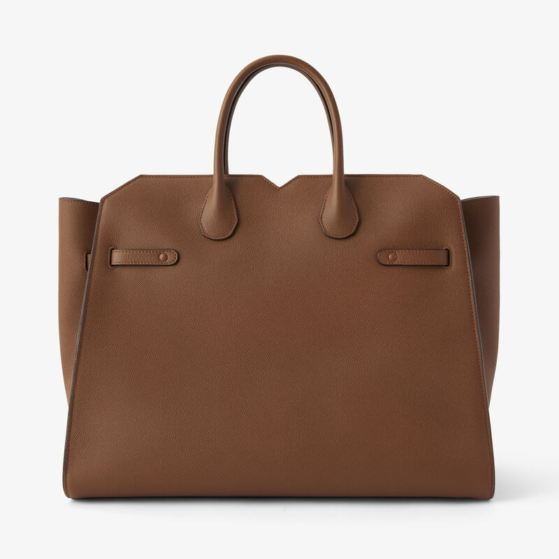 Milano Two Handles Large Bag - Chocolate Brown - Millepunte Soft calf leather - Valextra - 5
