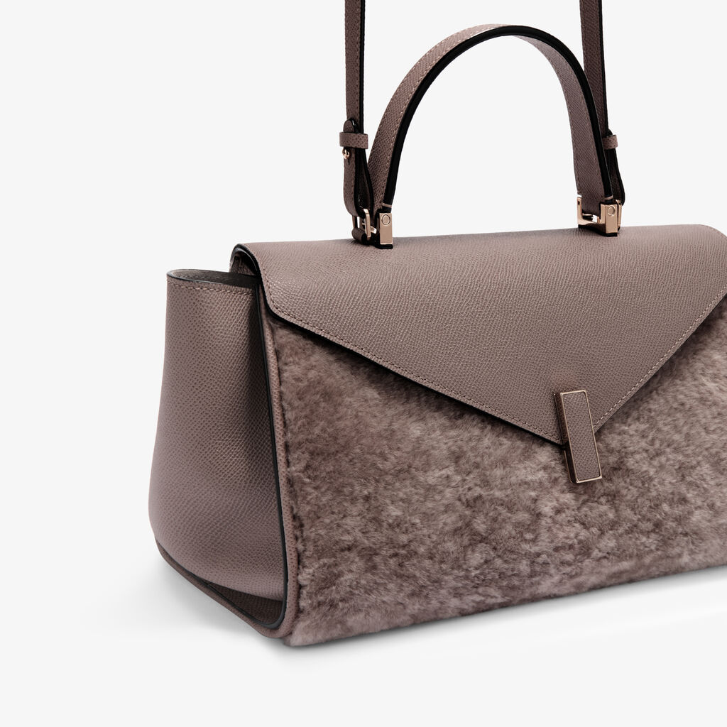 Iside Editor Shearling Top Handle Bag -  - Montone Merinos/Vitello Millepunte Soft - Valextra - 3