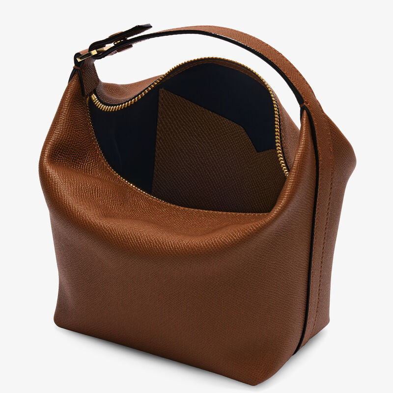 Mochi Top Handle Mini Bag - Chocolate Brown - Millepunte Soft calf leather - Valextra - 3