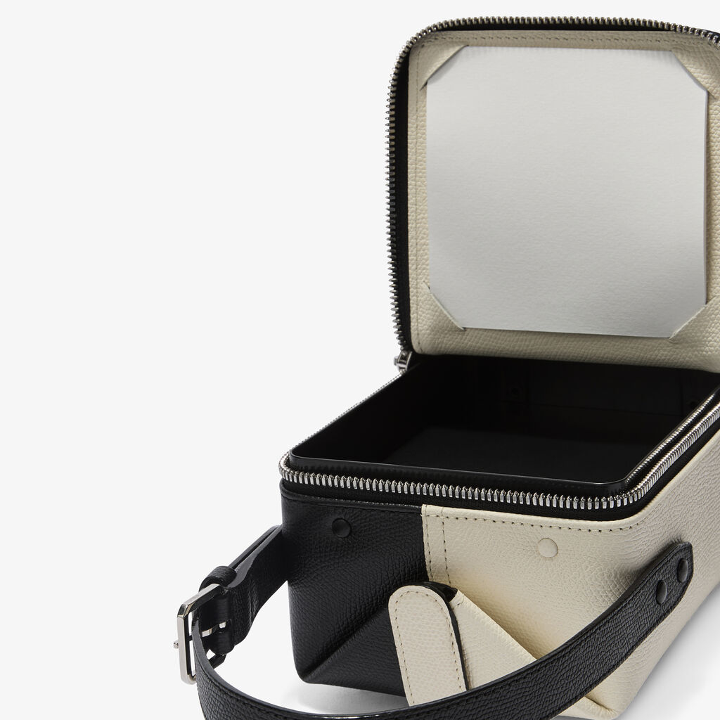 Tric Trac Intarsia Contrasto Bag - Pergamena White/Black - Millepunte calf leather - Valextra - 6