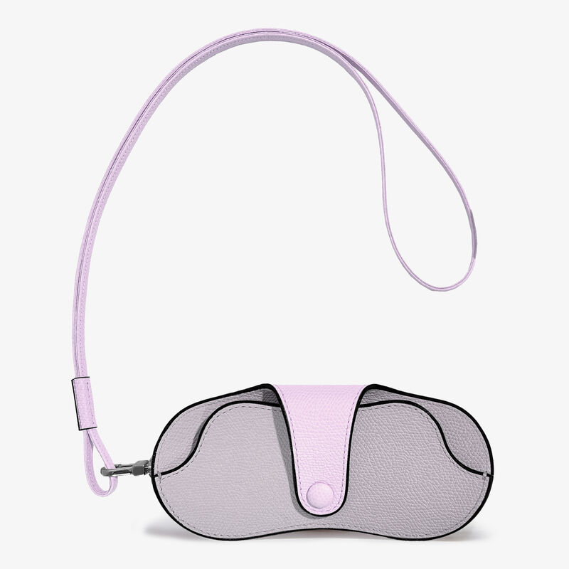 2 COLORS GLASSES HOLDER COLOR-BLOCK WITH STRAP CALF LEATHER VS PALLADIUM,GTPE,gallery