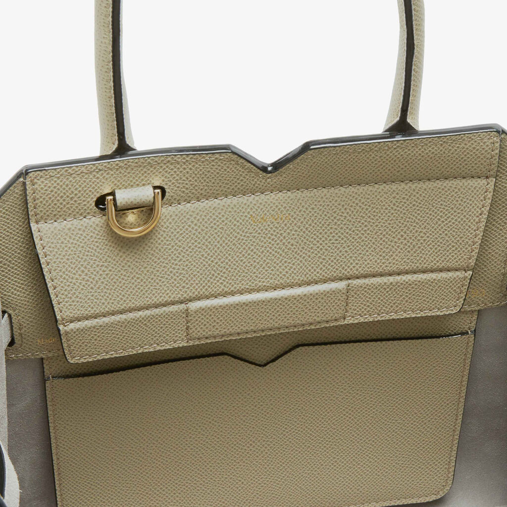 Milano Two Handles Mini Bag - Tundra Green - Vitello Millepunte Soft - Valextra - 3