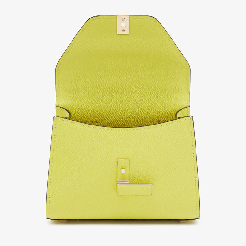 Iside Crossbody Micro Bag - Citrine Yellow - Millepunte calf leather - Valextra - 7