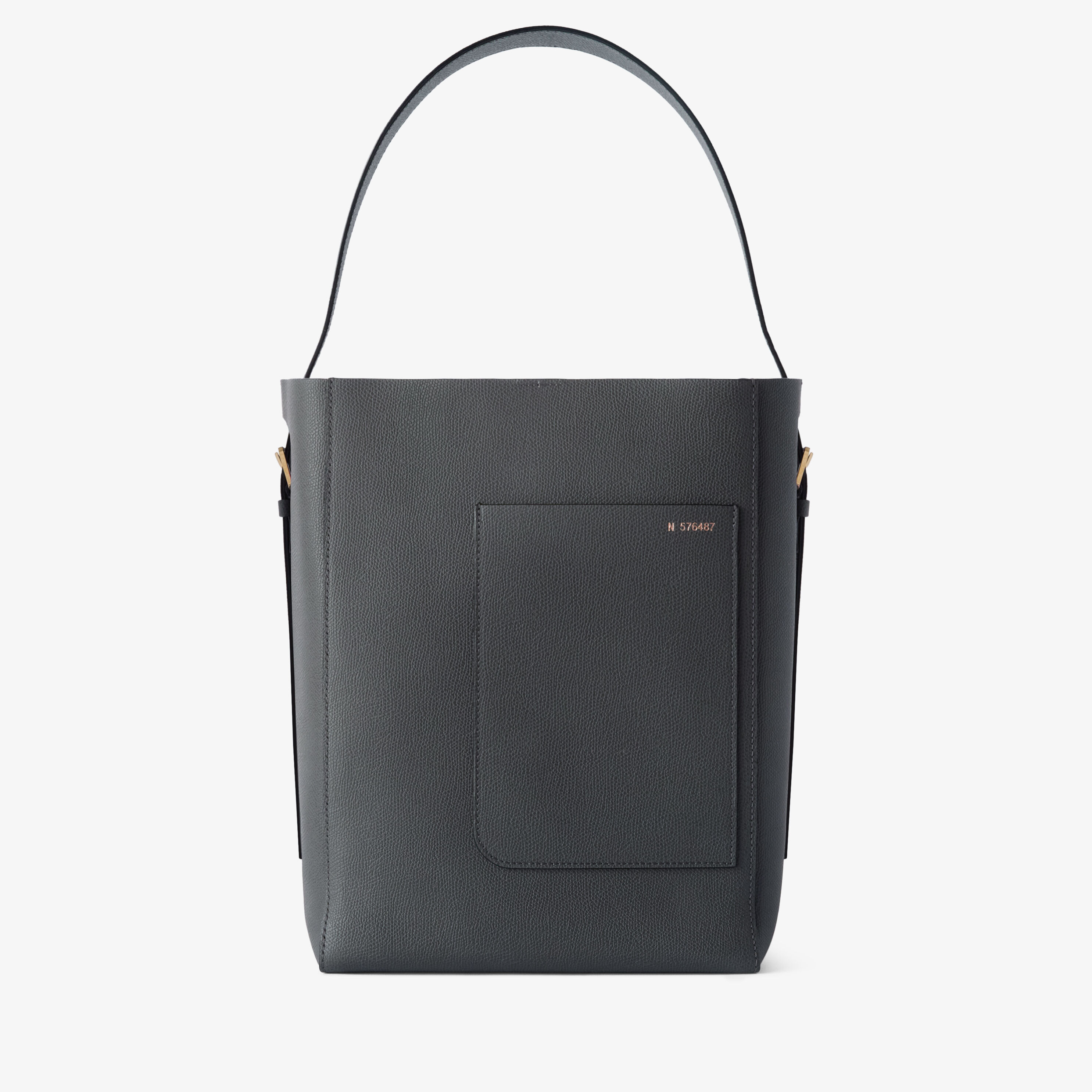 Women's Gray Luxury Leather Bucket Medium Bag | Valextra Soft