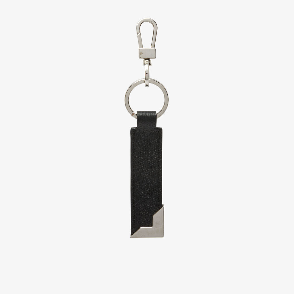 Key Holder with Metal Corner - Black - Vitello VS - Valextra - 2