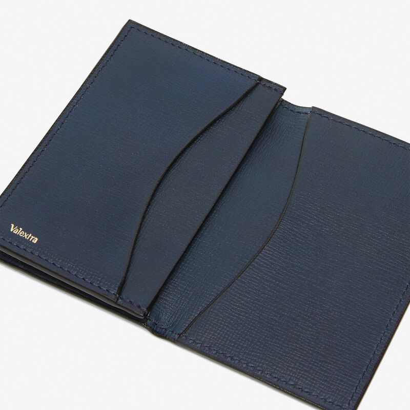 Card Case Onda - Dark Blue - Pavè calf leather - Valextra - 2