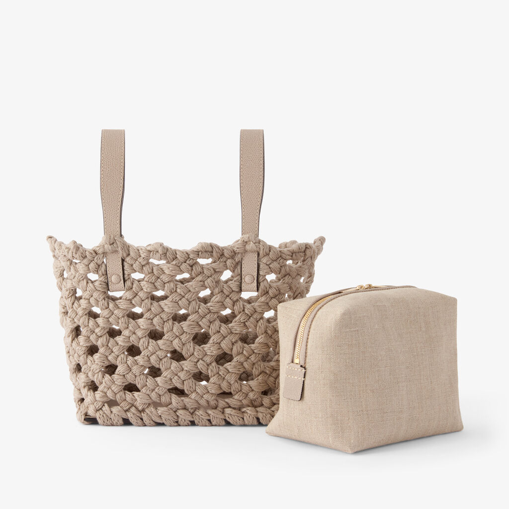 Soft Sportami Via Bucket Micro Bag - Nude Pink - Tessuto Intrecciato/Vitello VS - Valextra - 2