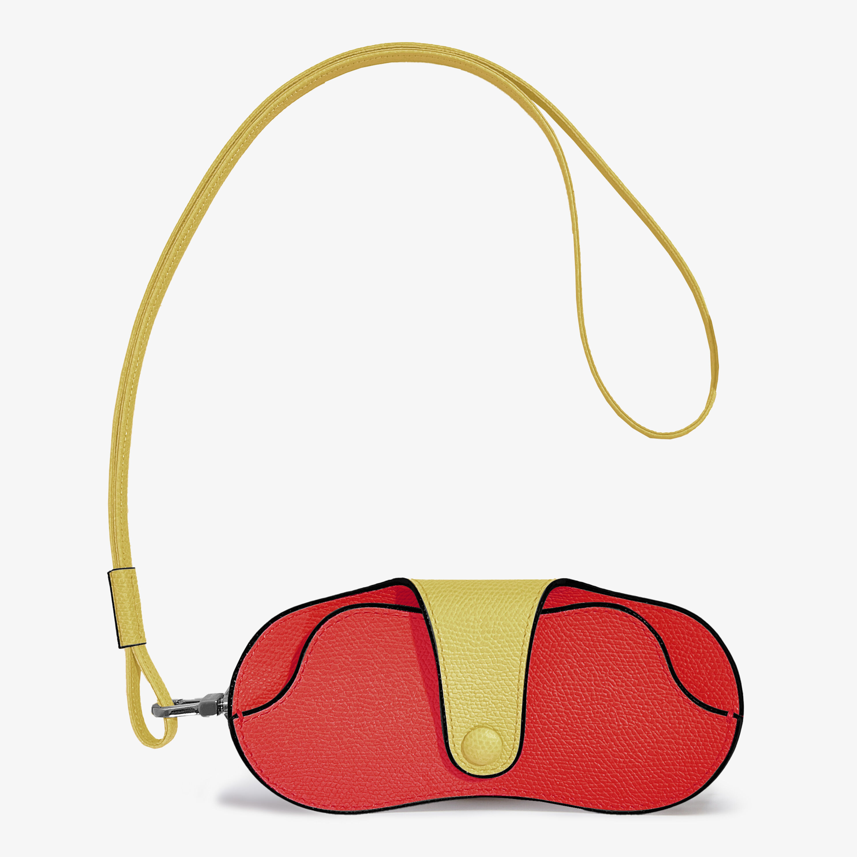 Millepunte calf leather Customised glasses Case with lanyard in